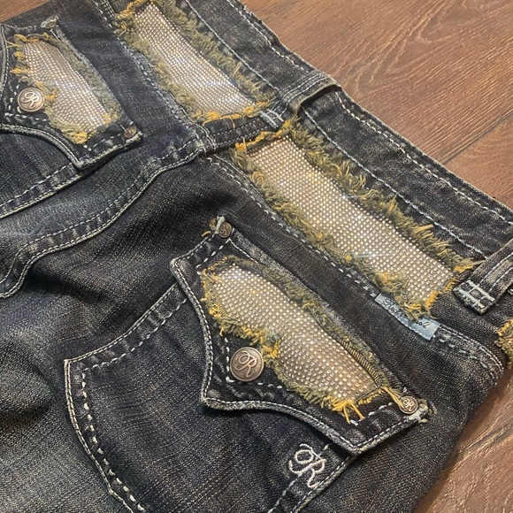 Rock and Roll cowgirl mid rise dark denim 30x34 jeans - Picture 2 of 9